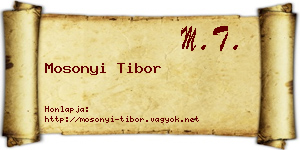 Mosonyi Tibor névjegykártya